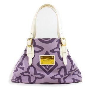Louis Vuitton Purple and White Tote Bag
